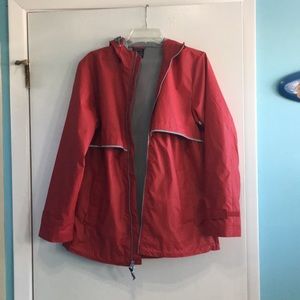 Women's Charles River Rain Jacket (Red)